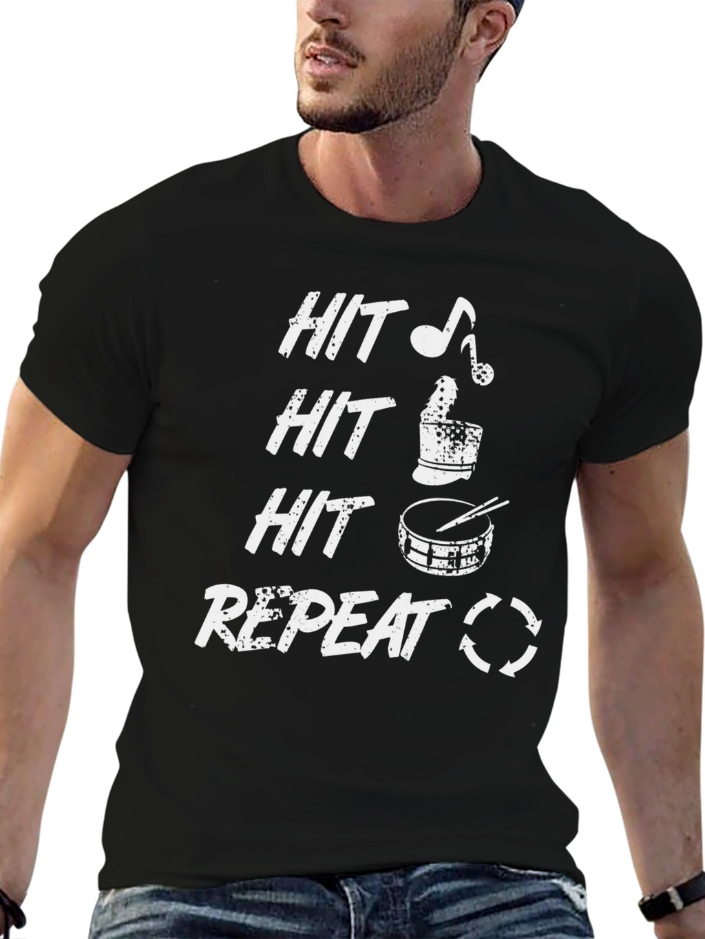 Hit Repeat Drummer T-Shirt: Rock On!