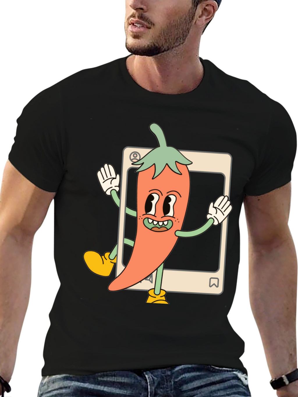 Cartoon Chili Pepper Graphic Tee