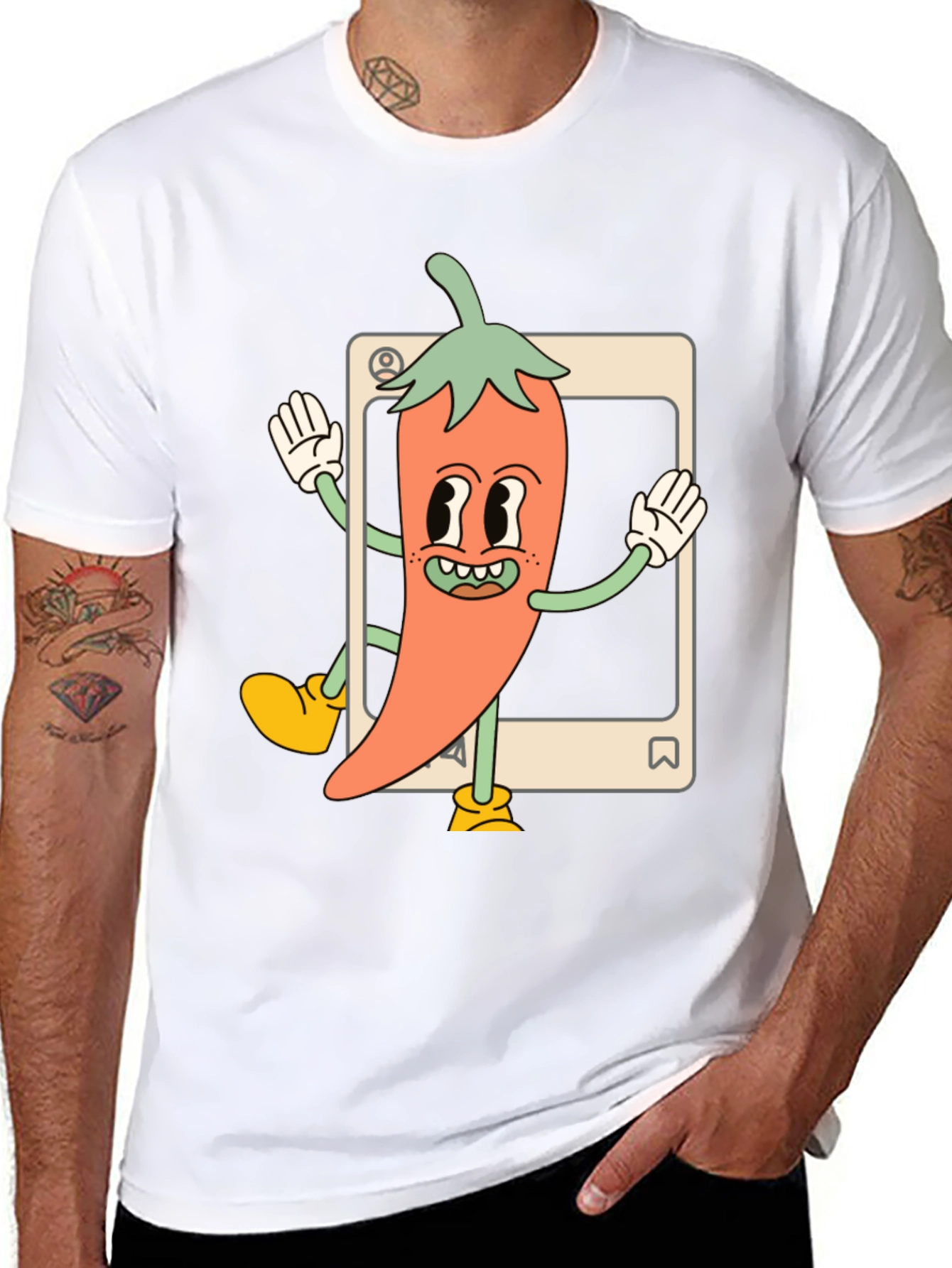 Cartoon Chili Pepper Graphic Tee