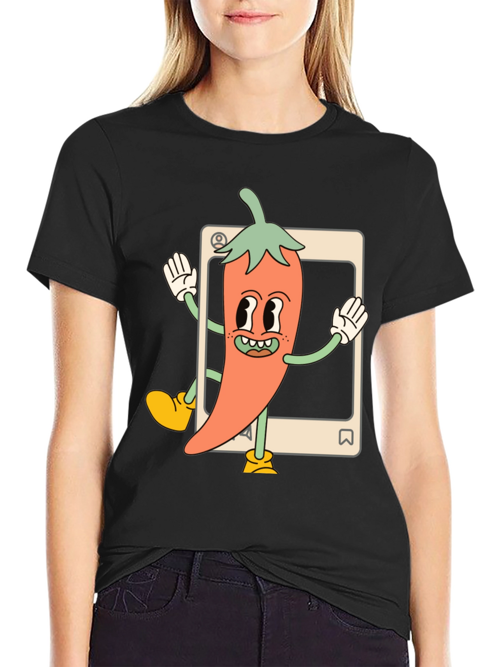 Cartoon Chili Pepper Graphic Tee