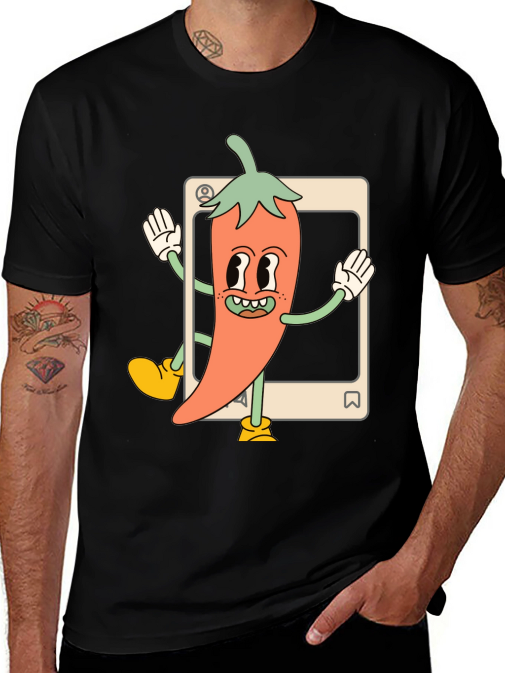 Cartoon Chili Pepper Graphic Tee