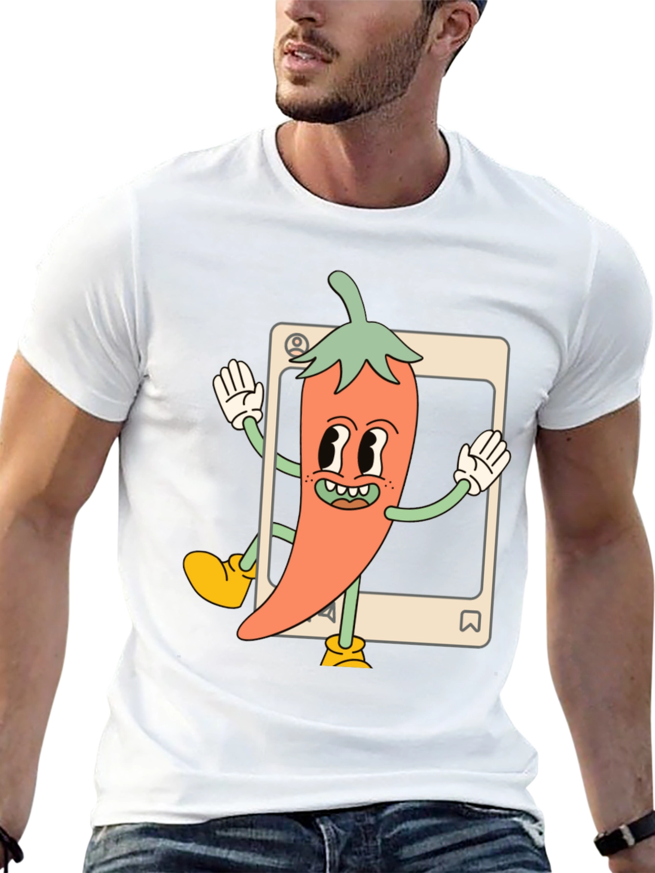 Cartoon Chili Pepper Graphic Tee