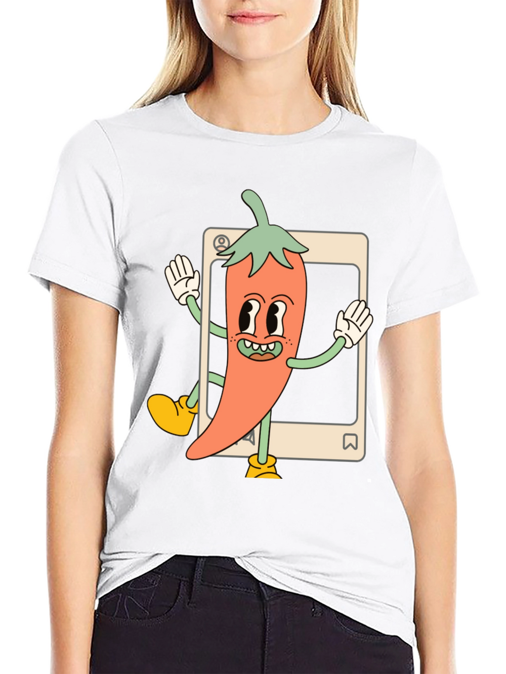 Cartoon Chili Pepper Graphic Tee
