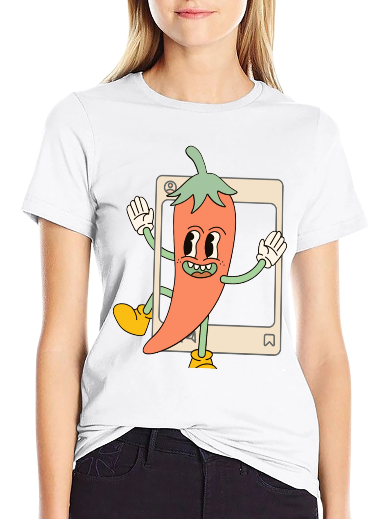 Cartoon Chili Pepper Graphic Tee