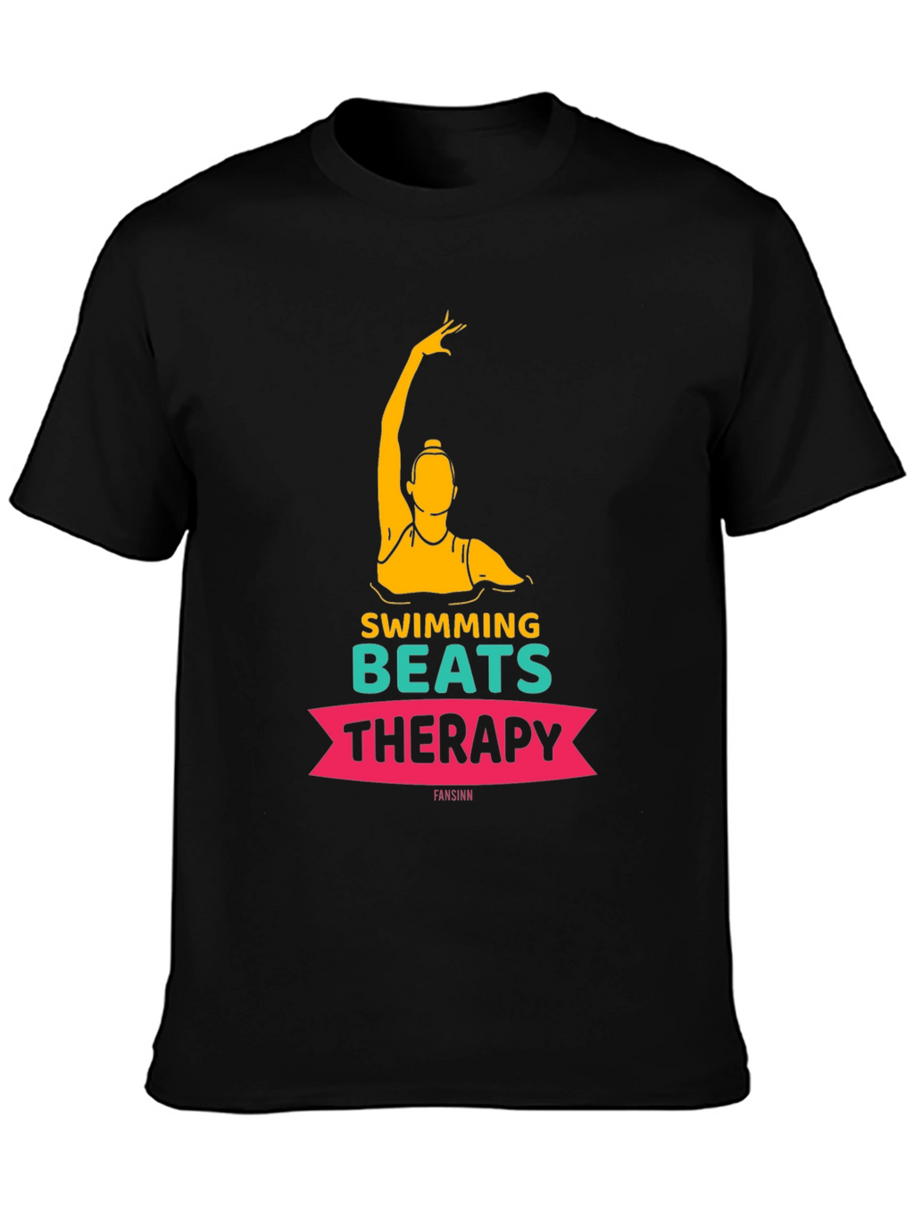 Swimming Beats Therapy Tee - Artistic Swimmer Design