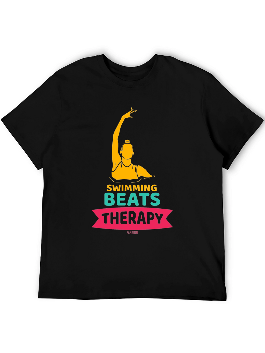 Swimming Beats Therapy Tee - Artistic Swimmer Design