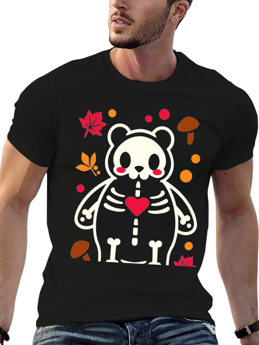 Spooky Cute Panda Skeleton Tee - Halloween Style
