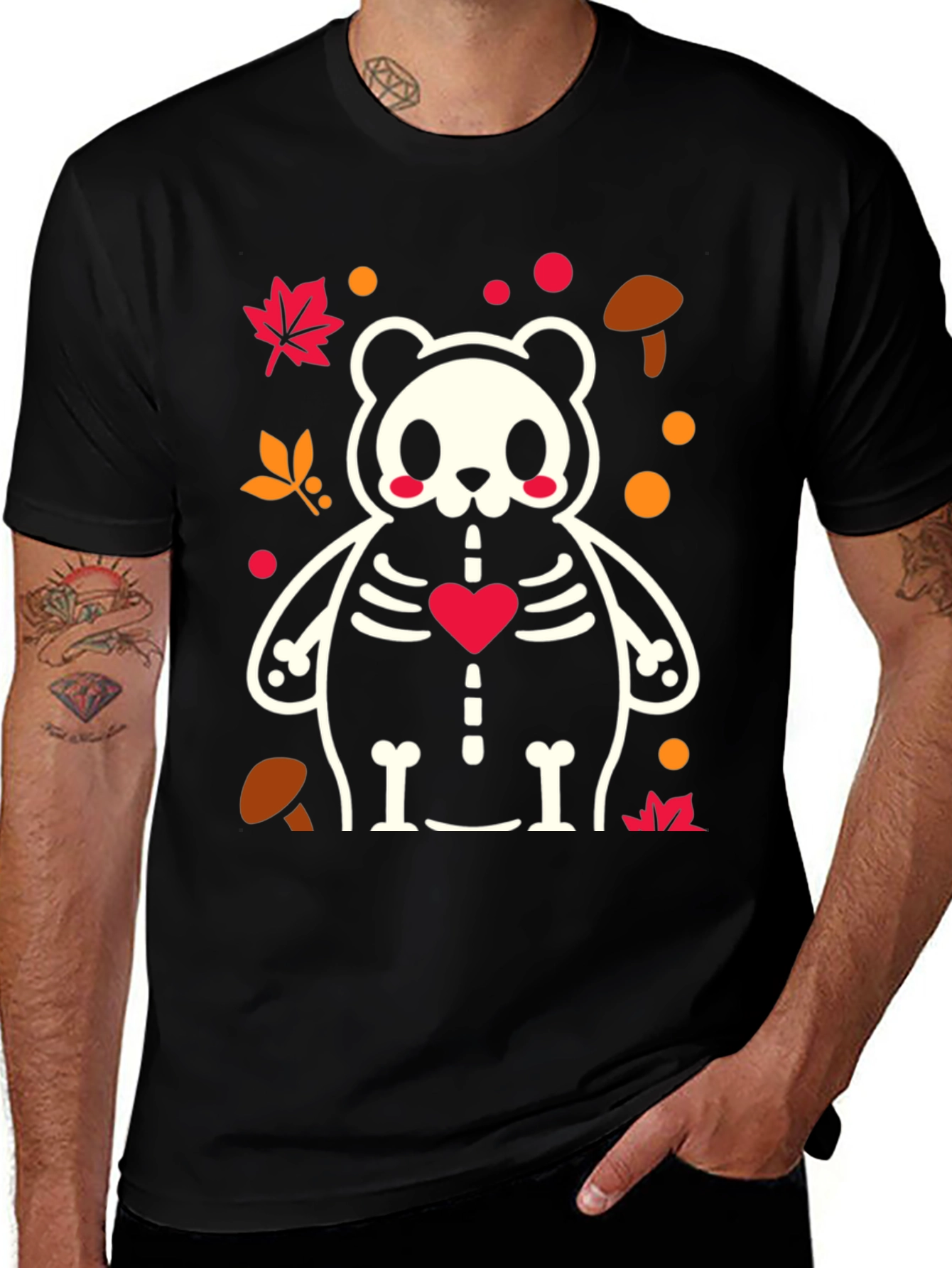 Spooky Cute Panda Skeleton Tee - Halloween Style