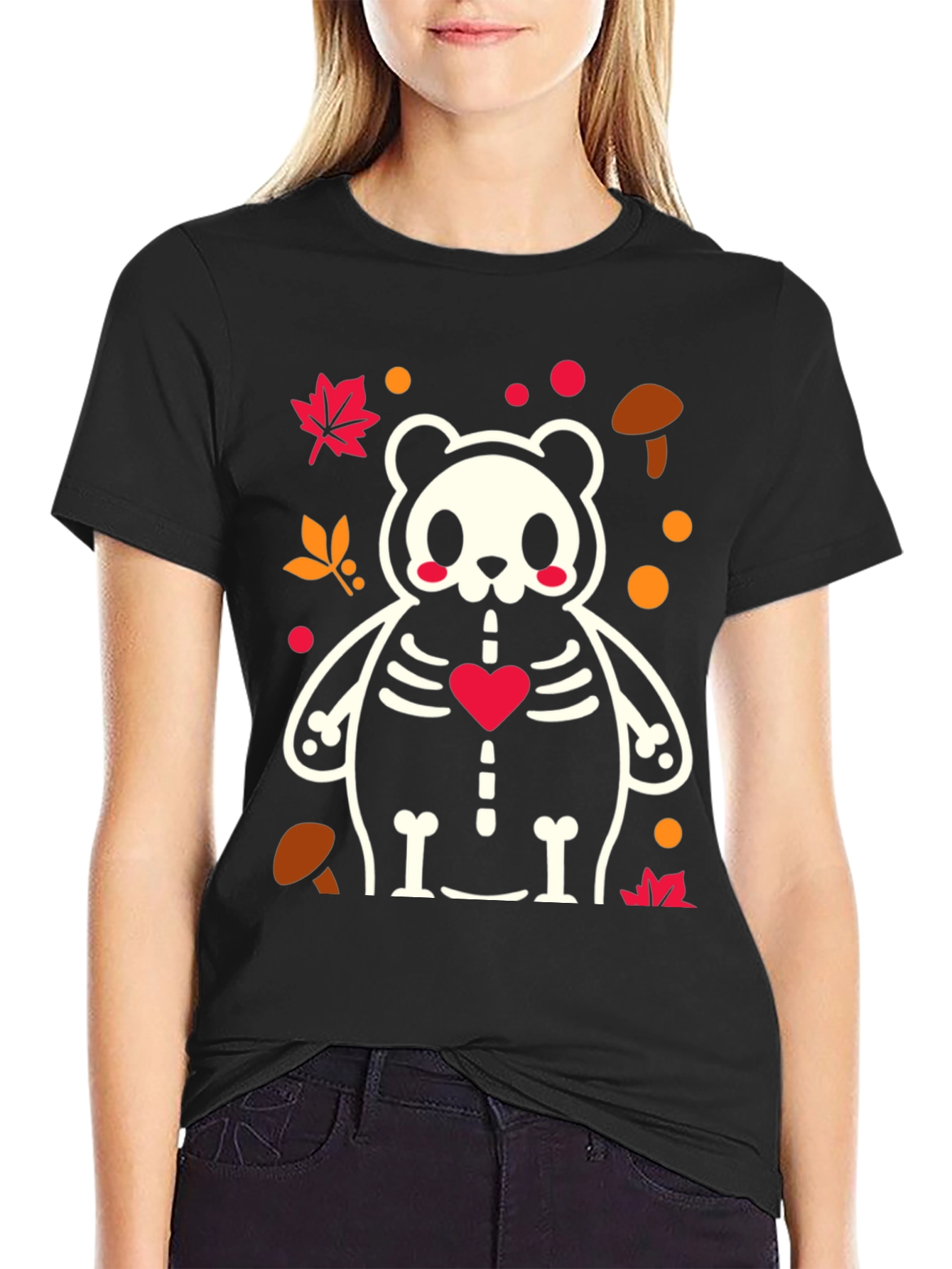 Spooky Cute Panda Skeleton Tee - Halloween Style