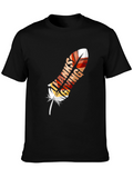 Thanksgiving Feather Graphic T-Shirt - Fall Festive Tee