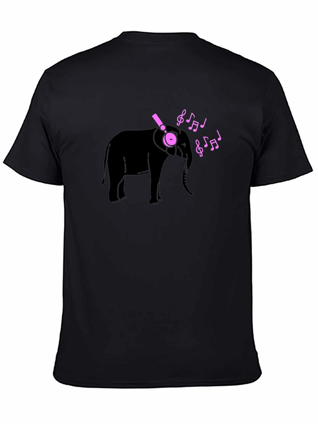 Elephant Music Tee - Black Cotton T-Shirt