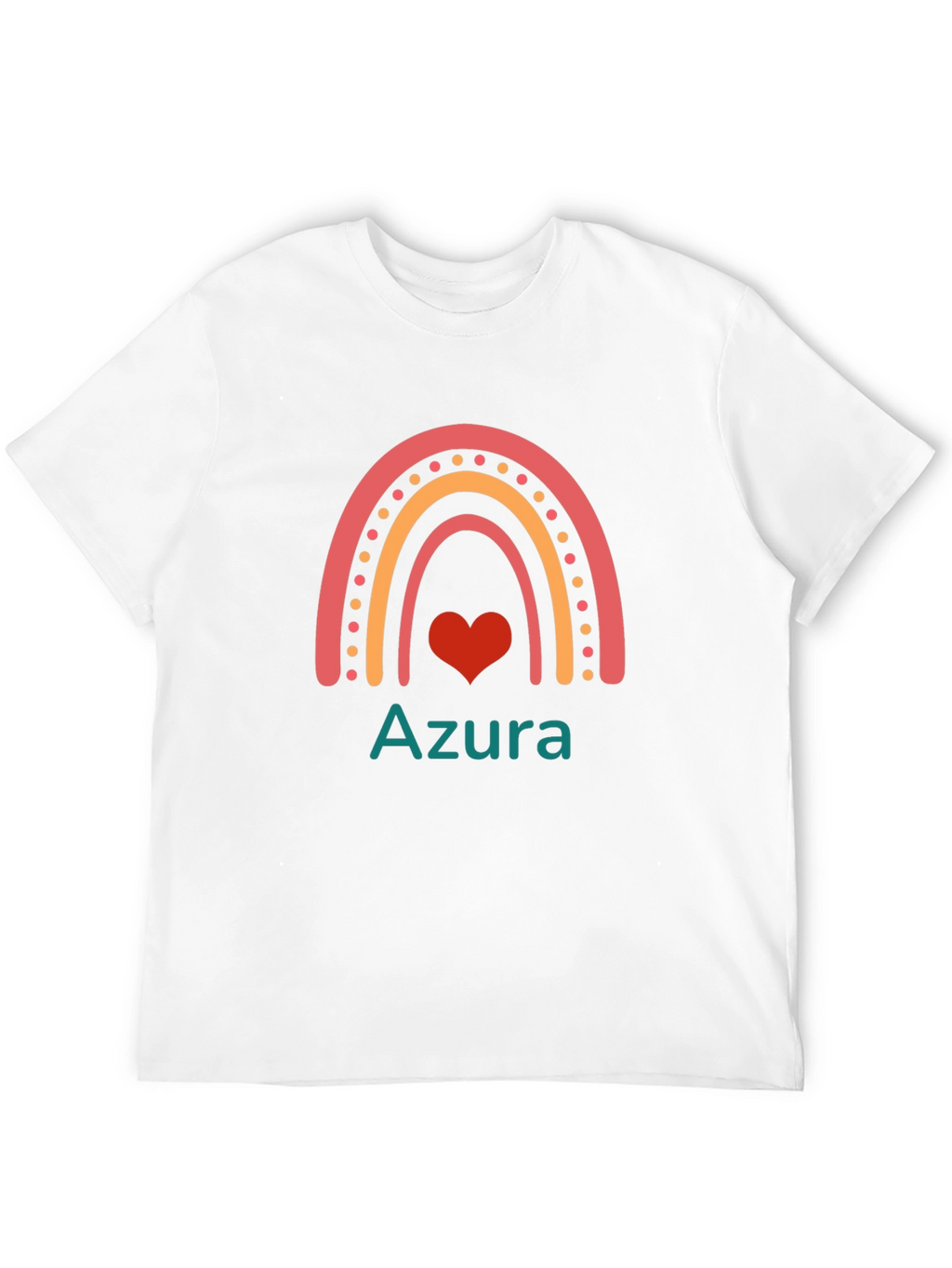 Rainbow Heart Azura Black Cotton Graphic Tee