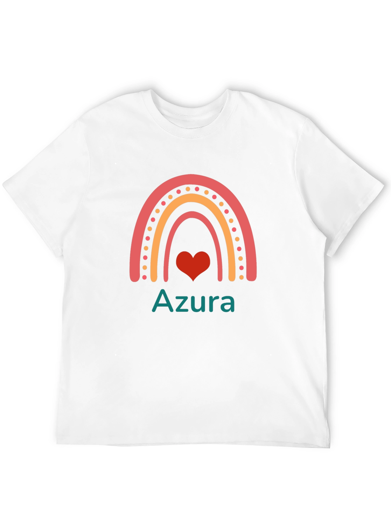 Rainbow Heart Azura Black Cotton Graphic Tee