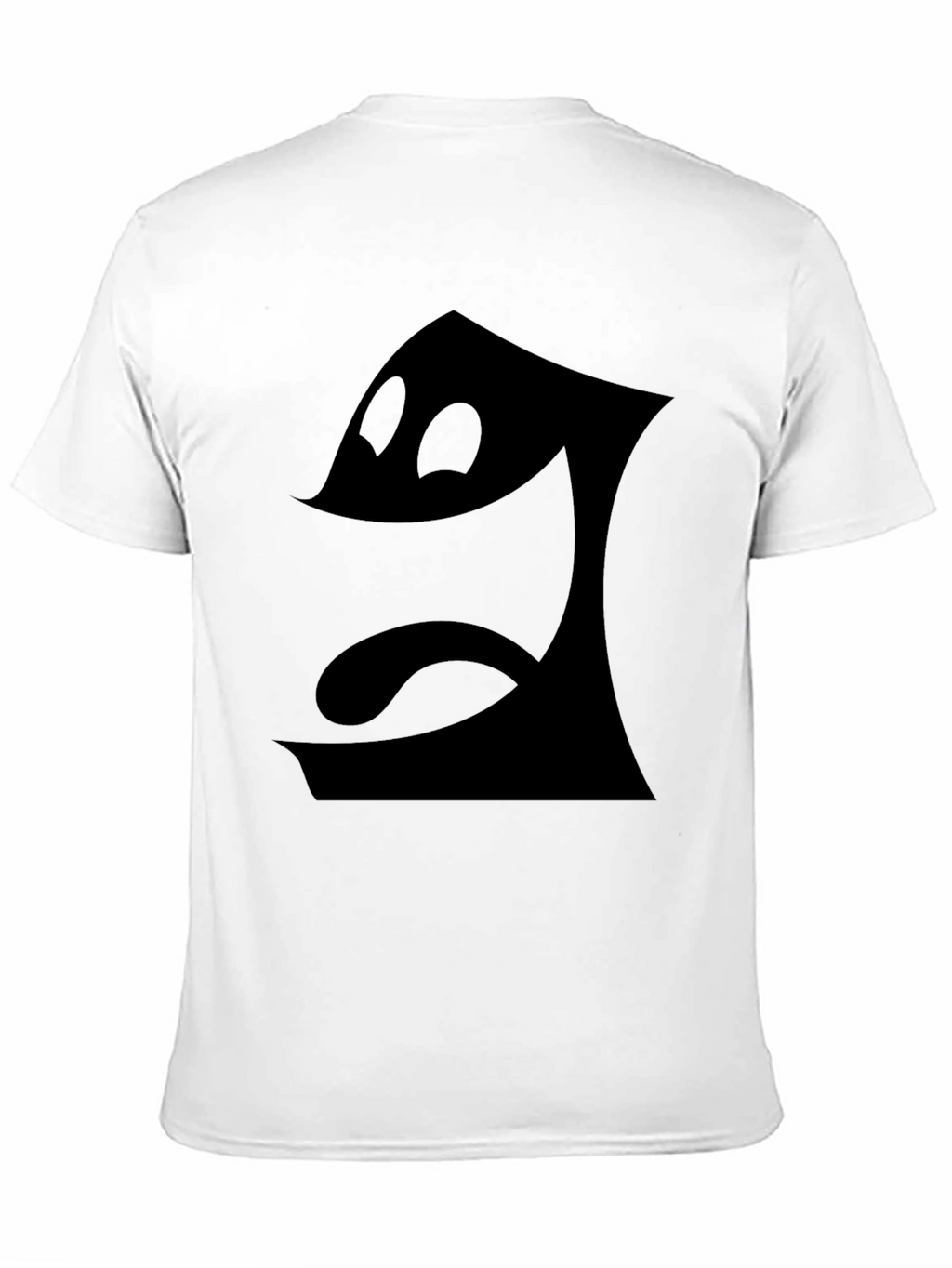 Mens Black T-Shirt - Cartoon Face Graphic Tee
