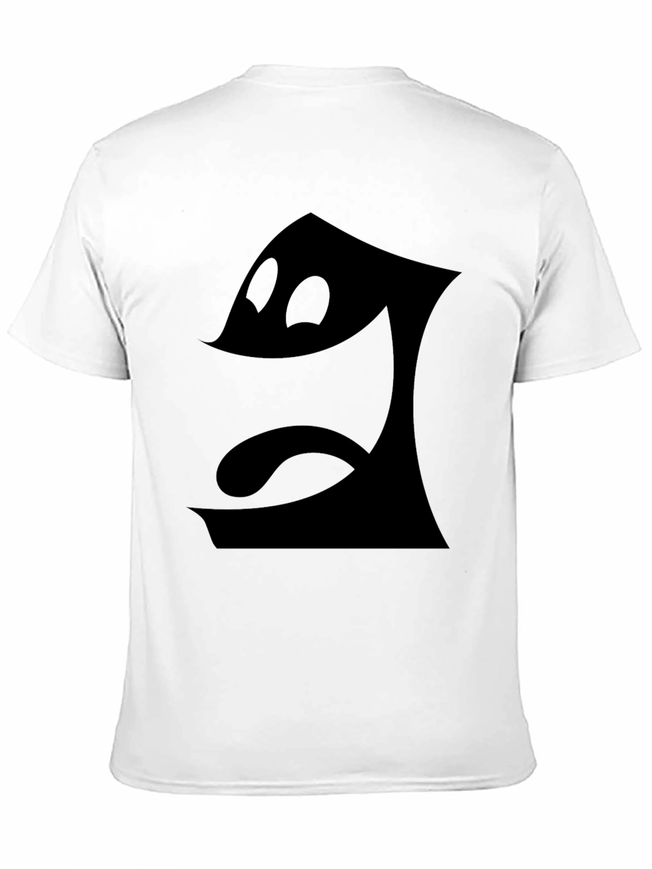 Mens Black T-Shirt - Cartoon Face Graphic Tee