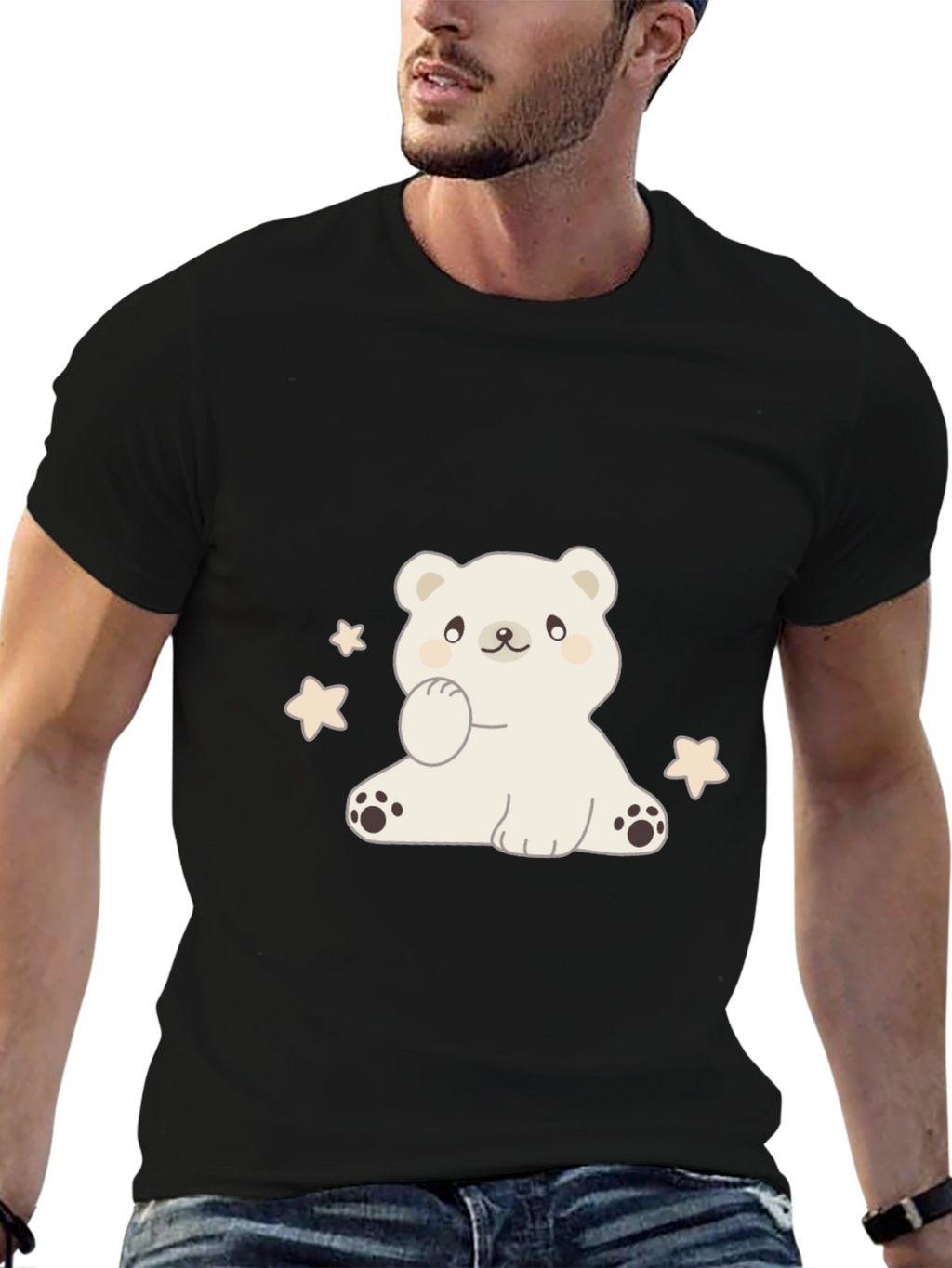 Cute Bear Graphic Tee - Soft Cotton Blend