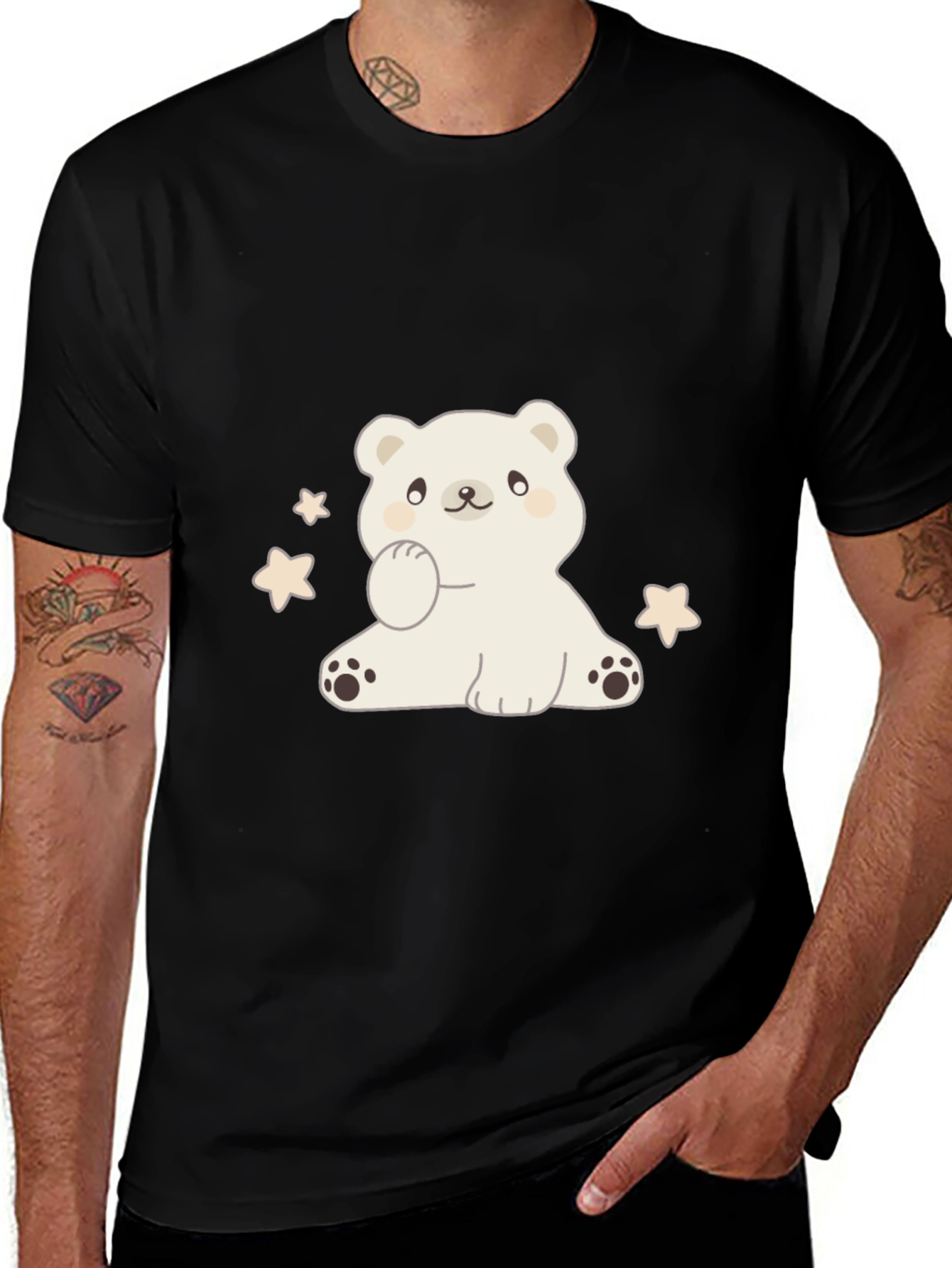 Cute Bear Graphic Tee - Soft Cotton Blend