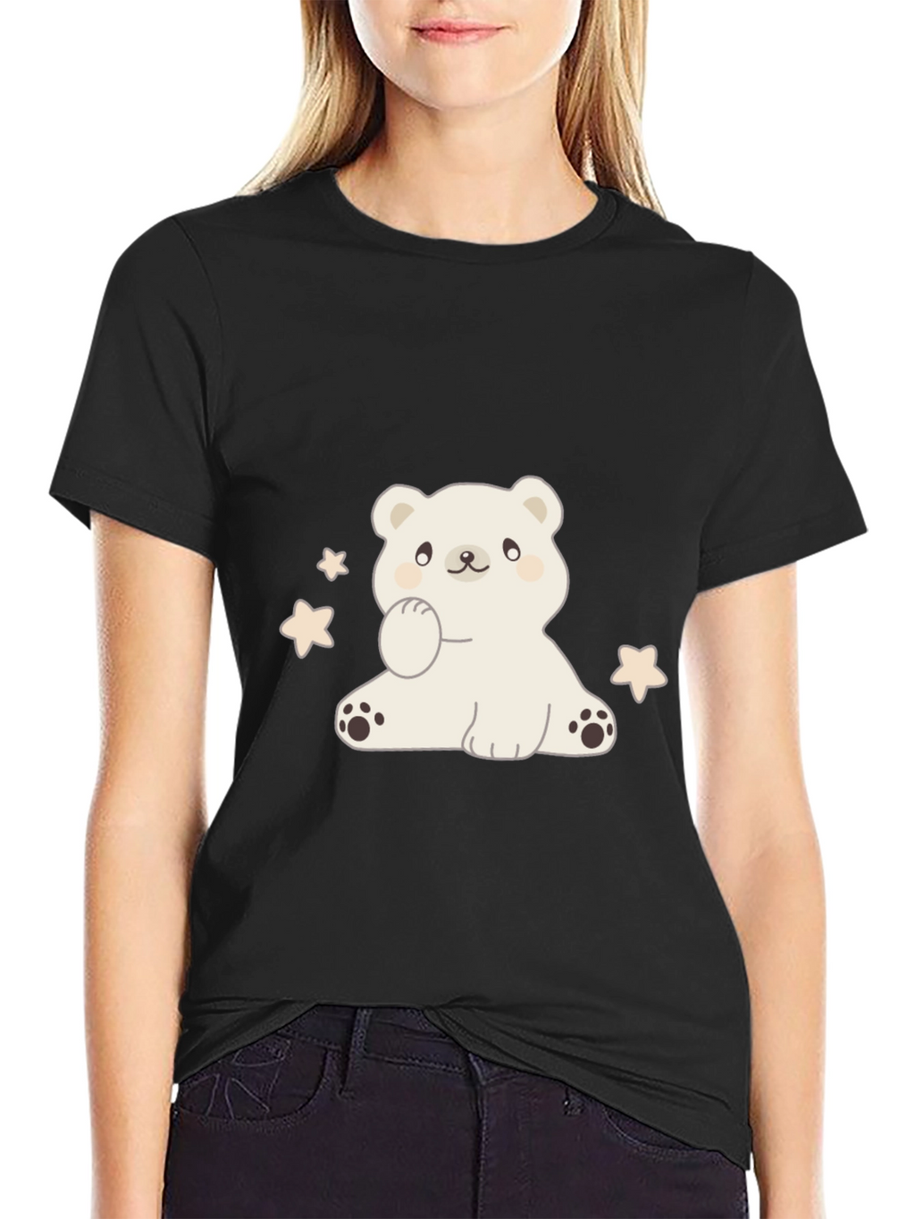 Cute Bear Graphic Tee - Soft Cotton Blend