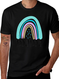 Mama Rainbow Graphic T-Shirt - Black Casual Tee