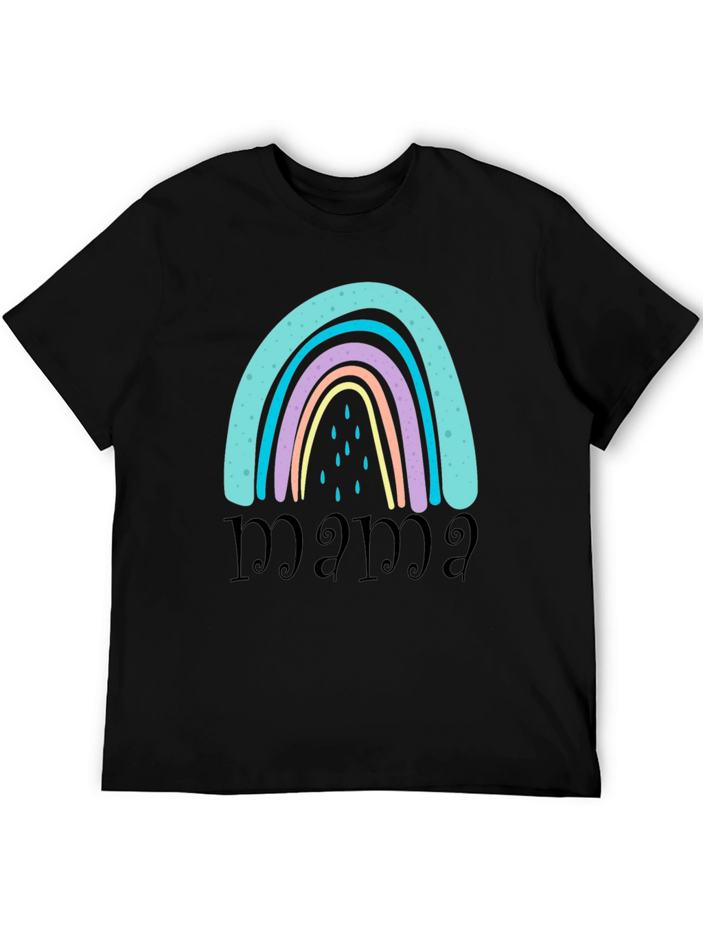 Mama Rainbow Graphic T-Shirt - Black Casual Tee