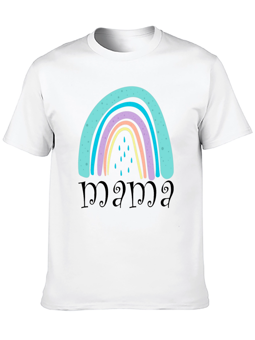 Mama Rainbow Graphic T-Shirt - Black Casual Tee