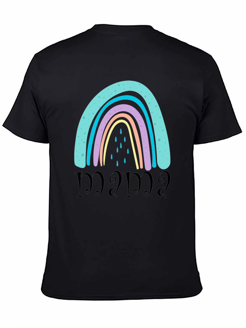 Mama Rainbow Graphic T-Shirt - Black Casual Tee