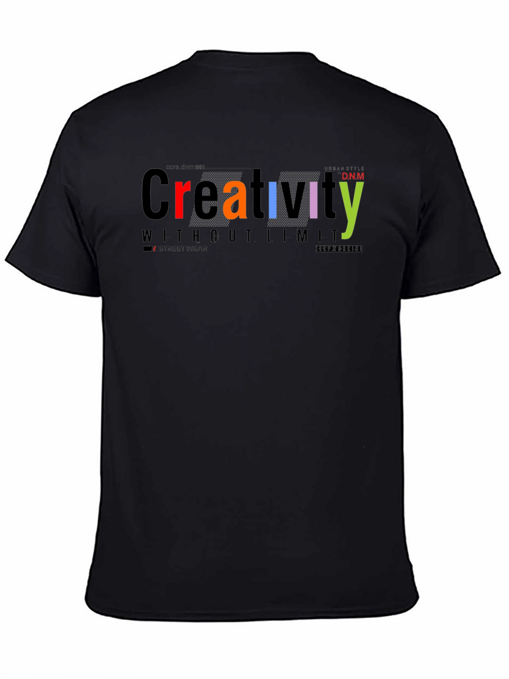 Mens Creativity Graphic Print Black T-Shirt