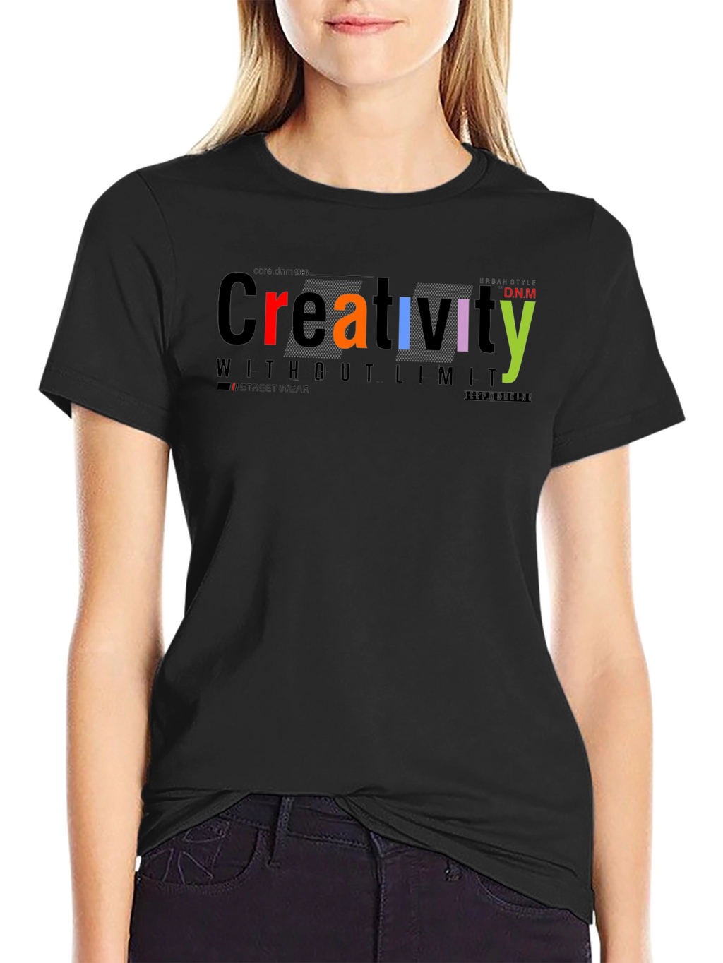 Mens Creativity Graphic Print Black T-Shirt