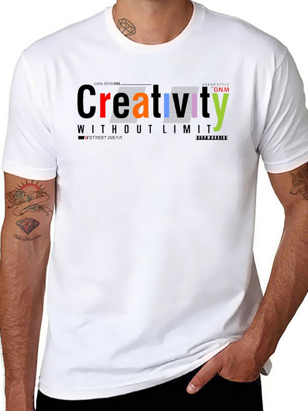 Mens Creativity Graphic Print Black T-Shirt