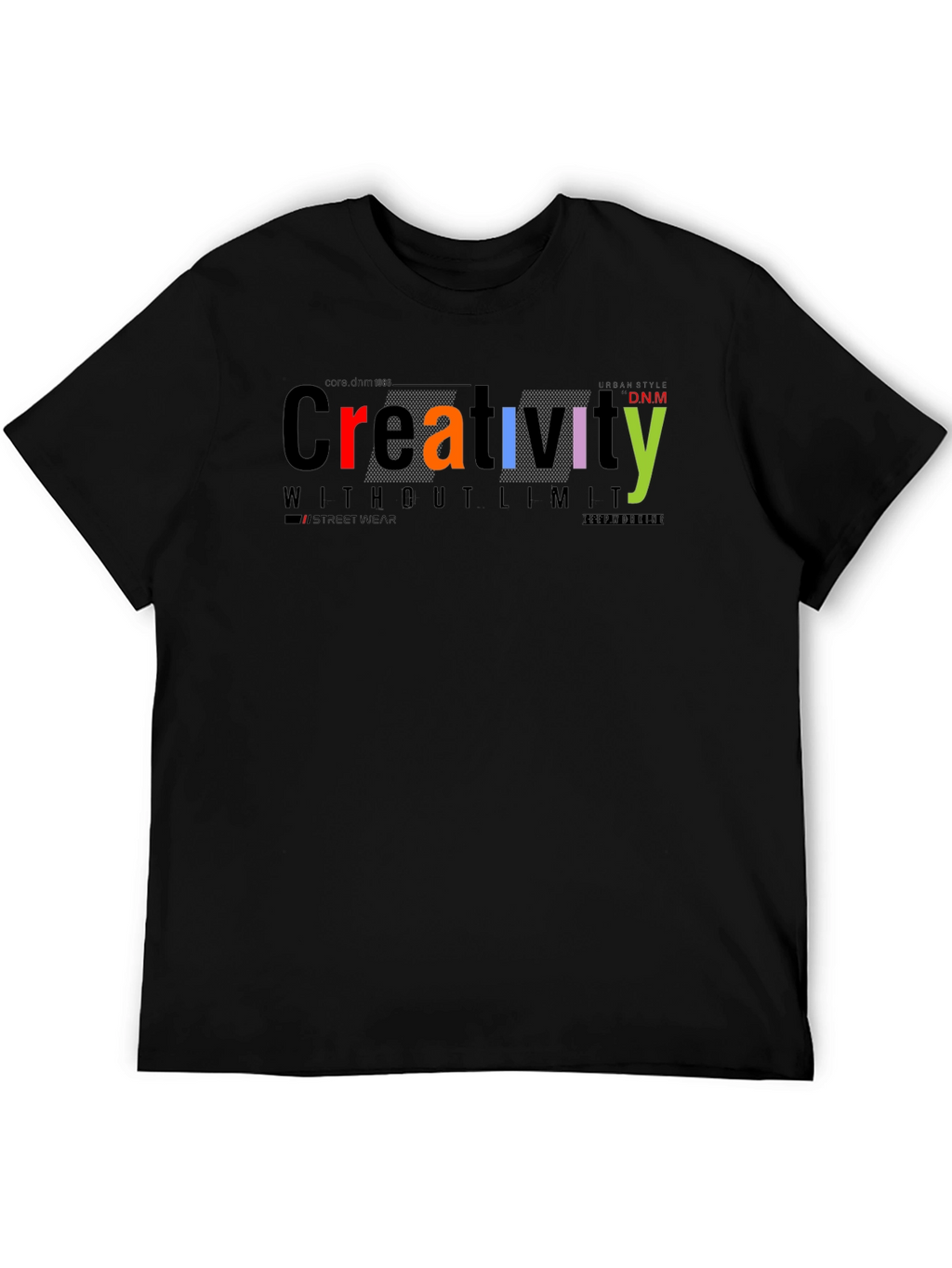 Mens Creativity Graphic Print Black T-Shirt