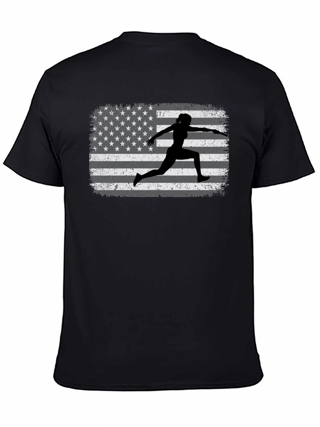 American Flag Fencing Silhouette T-Shirt