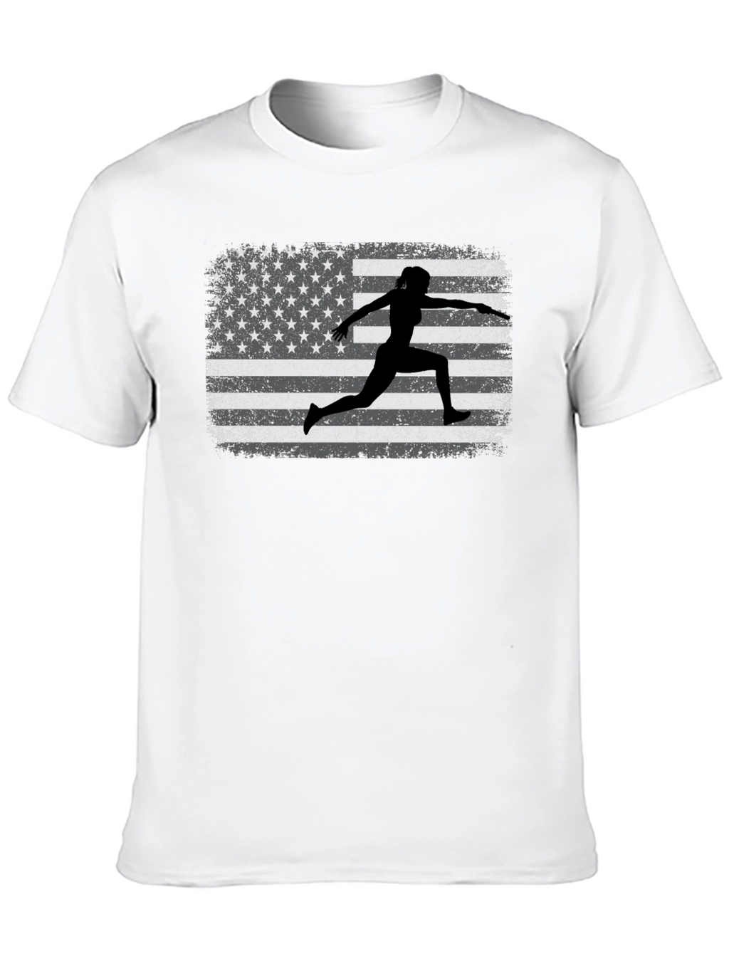 American Flag Fencing Silhouette T-Shirt