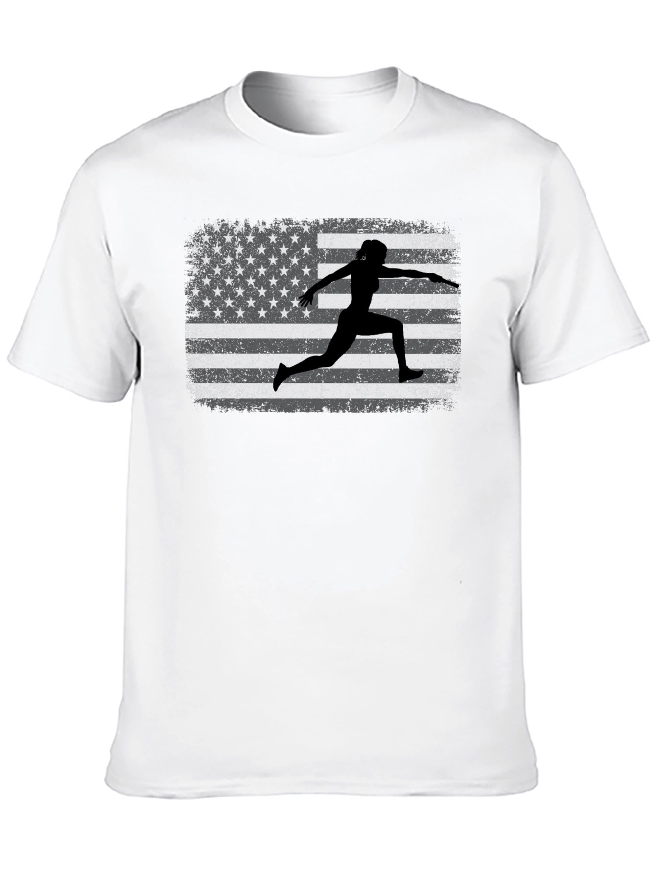American Flag Fencing Silhouette T-Shirt