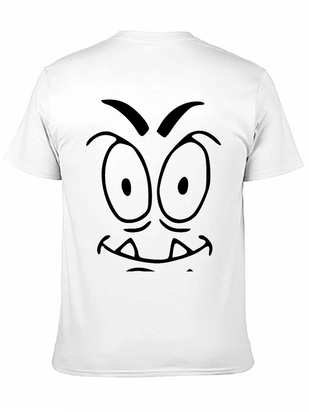Mens Black Cartoon Face Graphic Tee