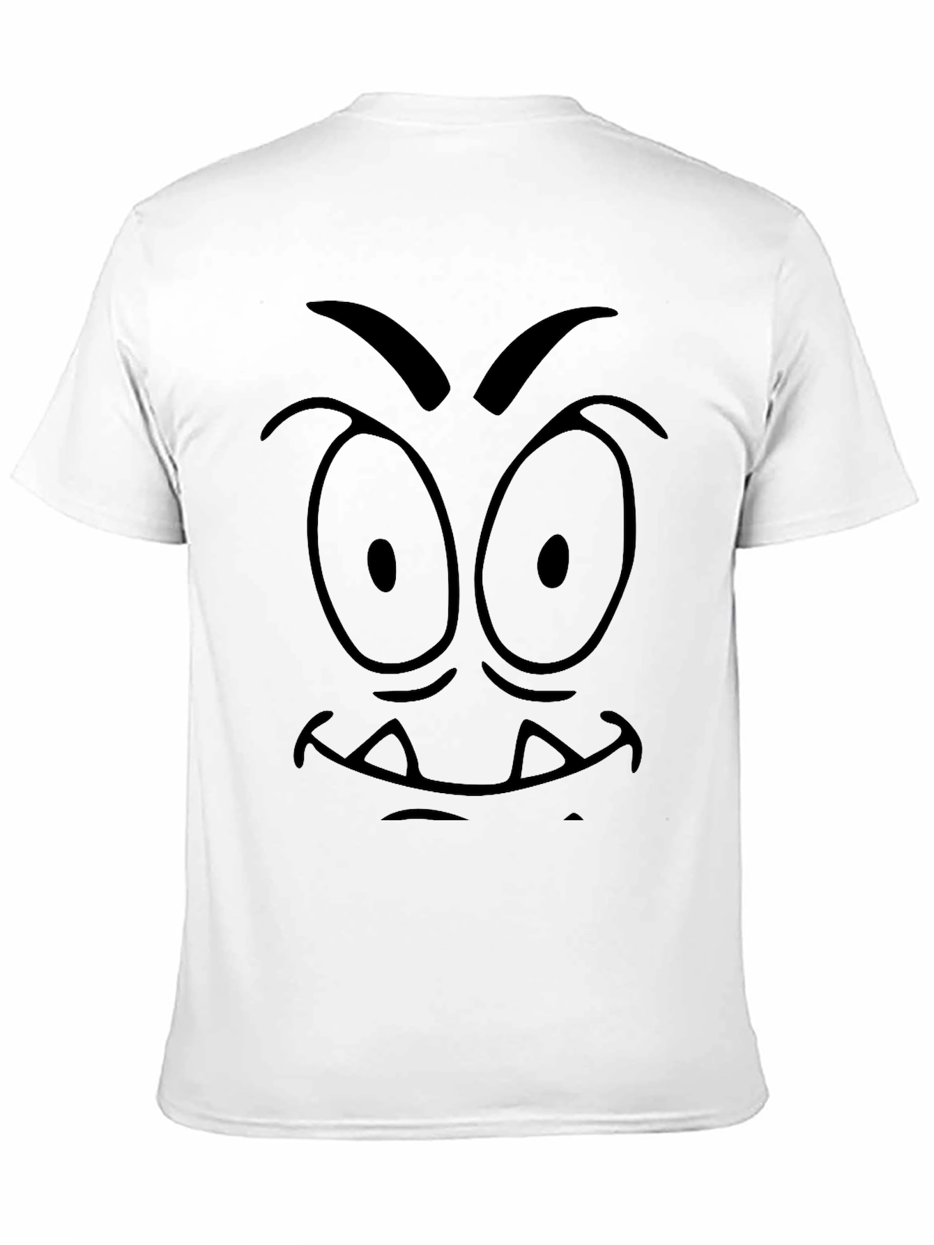 Mens Black Cartoon Face Graphic Tee