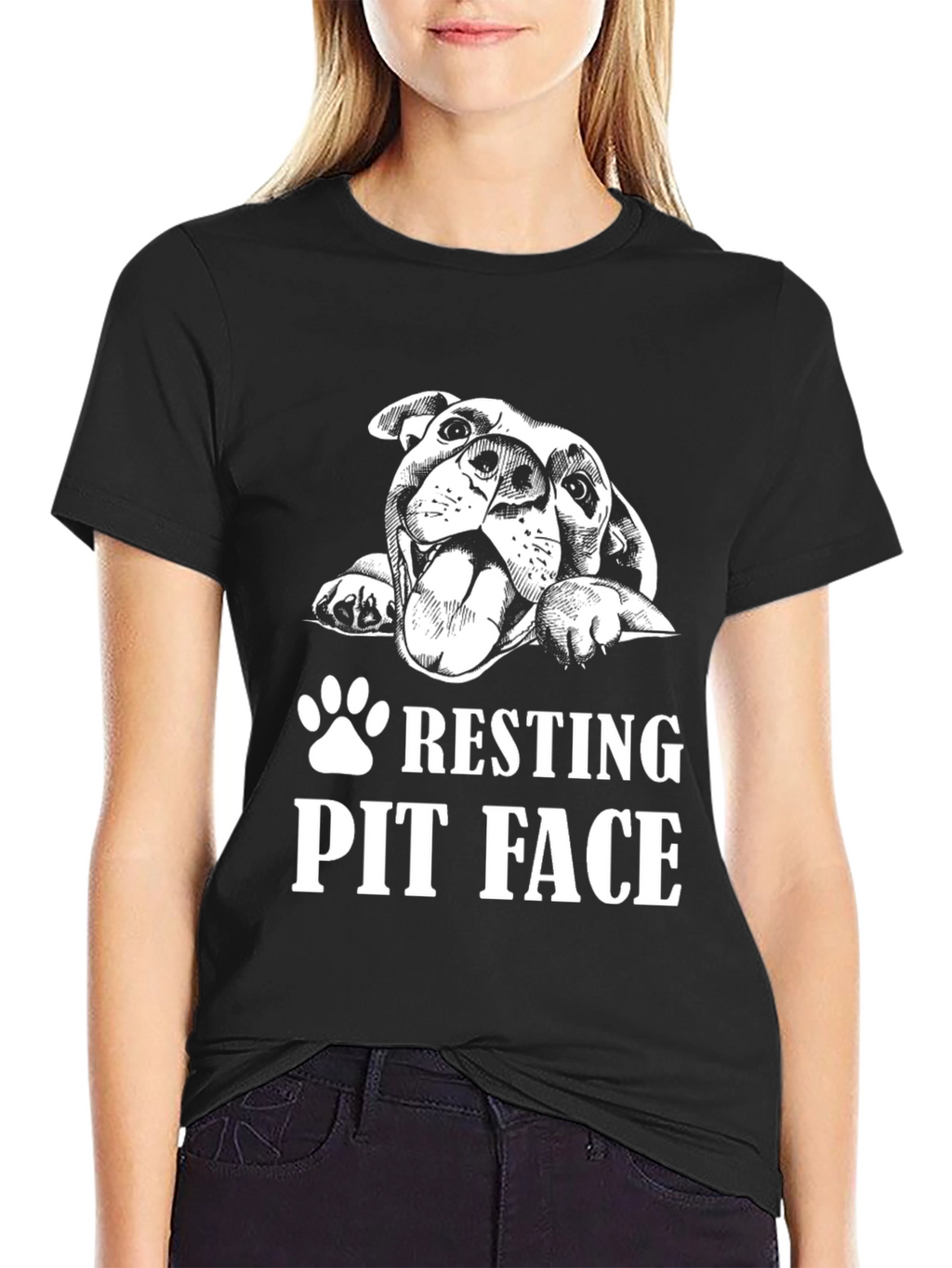 Resting Pit Face Graphic Tee - Black