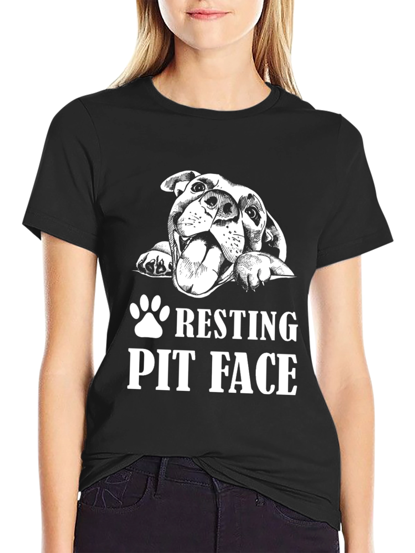 Resting Pit Face Graphic Tee - Black