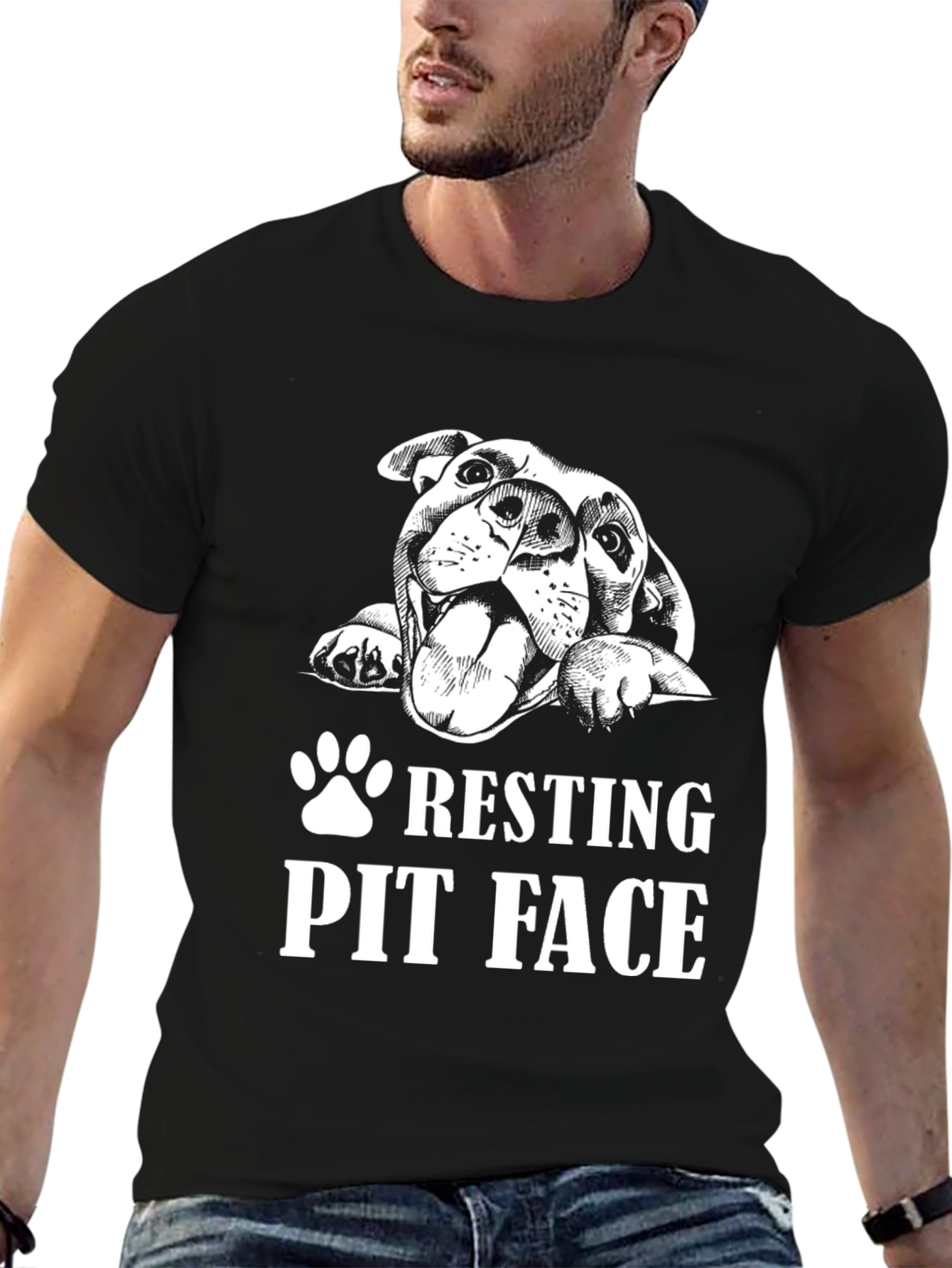 Resting Pit Face Graphic Tee - Black