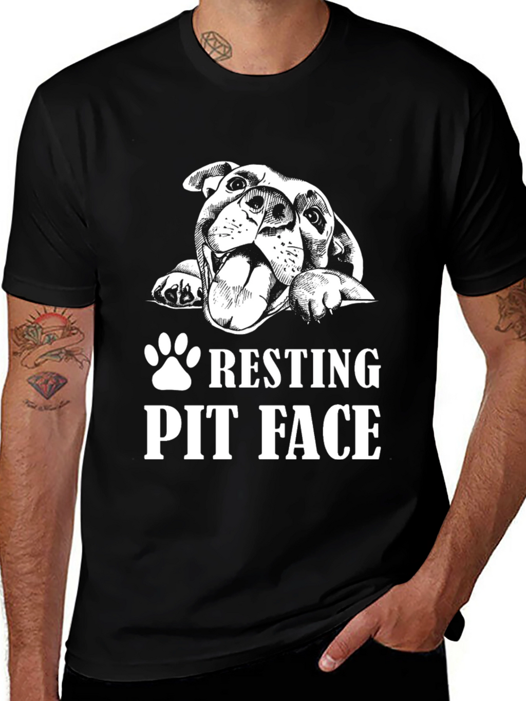 Resting Pit Face Graphic Tee - Black