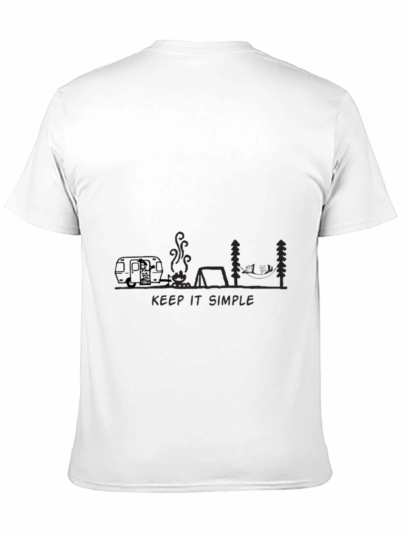 Keep It Simple Camping Graphic Tee - Black