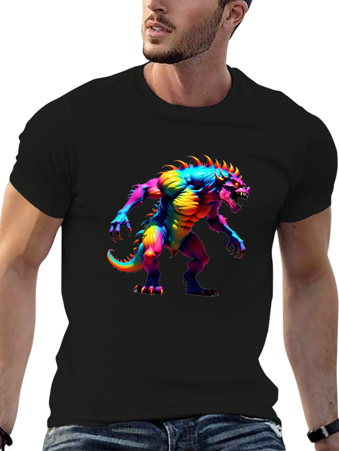 Rainbow Monster Graphic T-Shirt