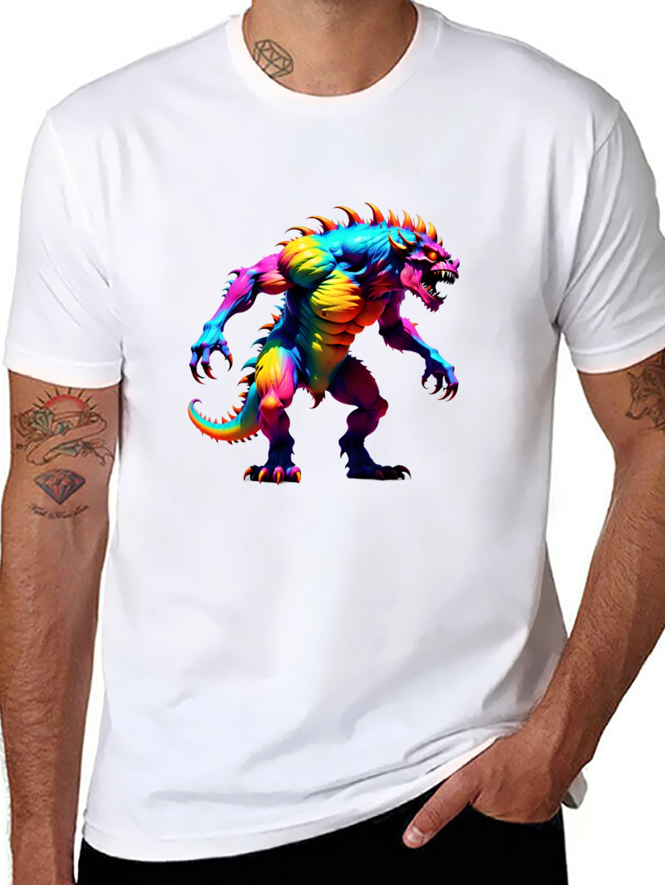 Rainbow Monster Graphic T-Shirt