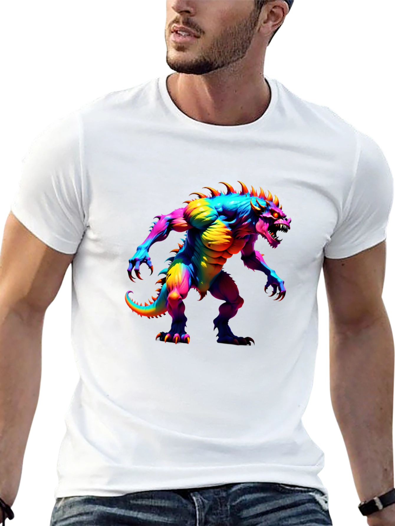 Rainbow Monster Graphic T-Shirt