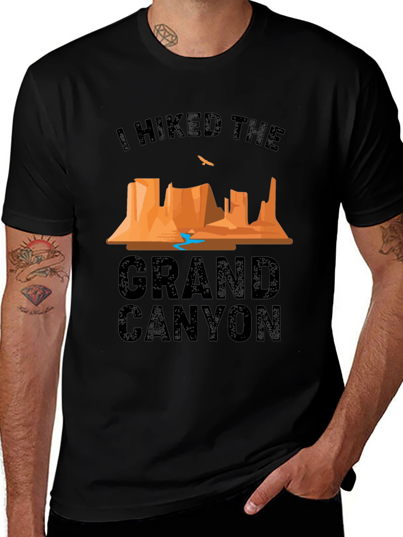Grand Canyon Hiker Graphic T-Shirt - Black