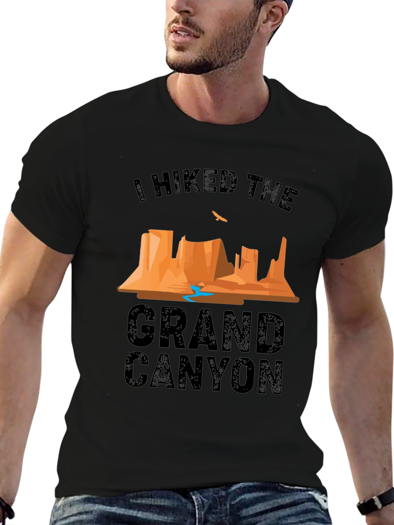 Grand Canyon Hiker Graphic T-Shirt - Black