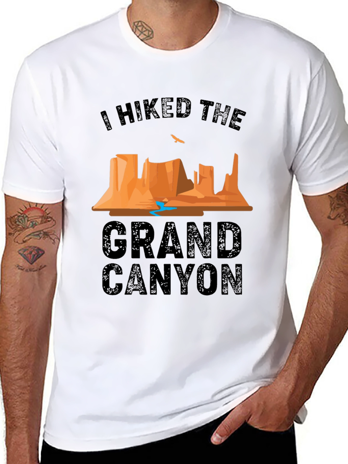 Grand Canyon Hiker Graphic T-Shirt - Black