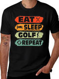 Eat Sleep Golf Repeat Mens Graphic Tee
