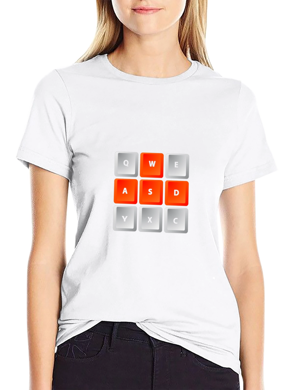 Gamer Keyboard T-Shirt - QWE ASD YXC Design