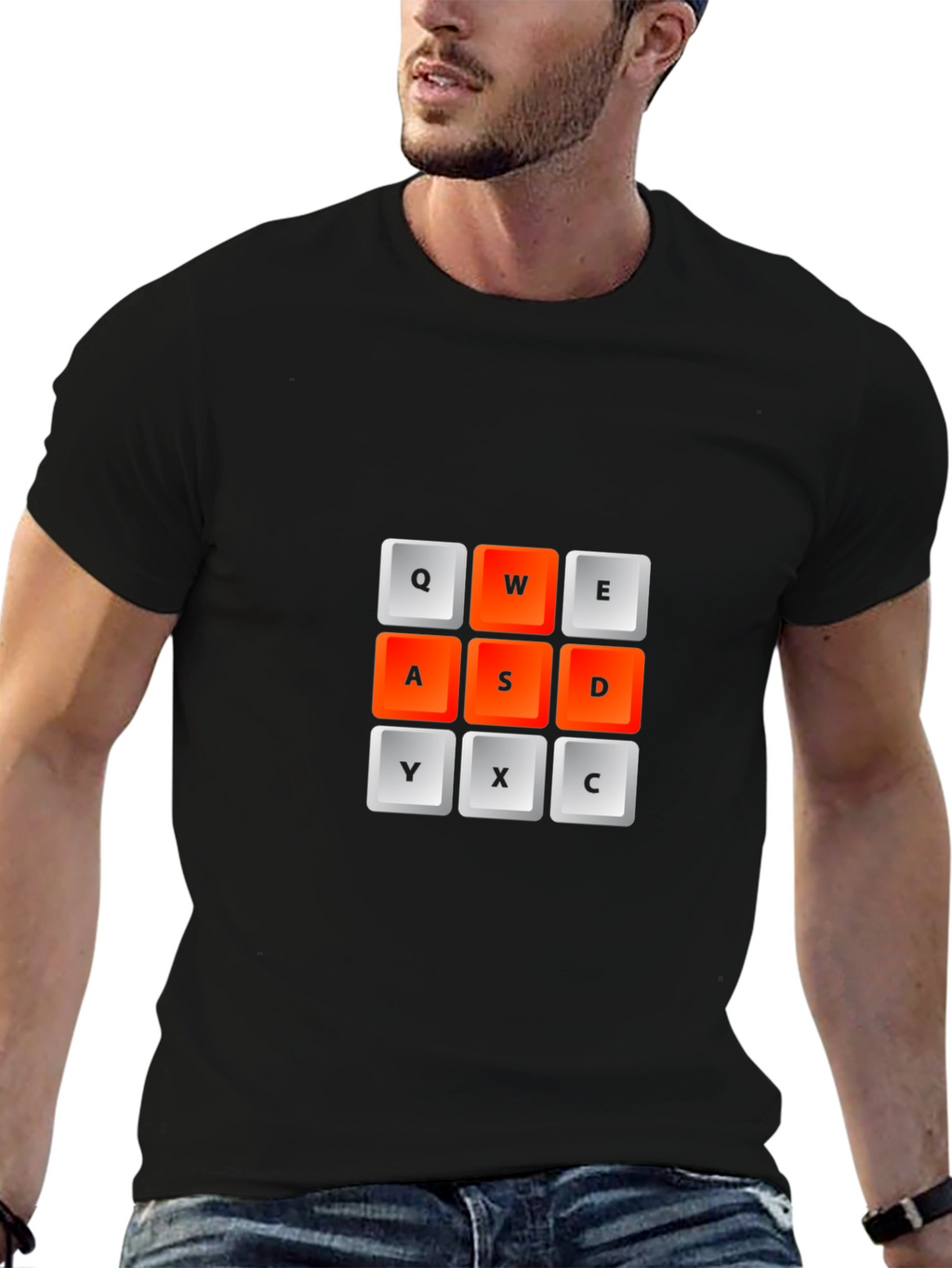 Gamer Keyboard T-Shirt - QWE ASD YXC Design
