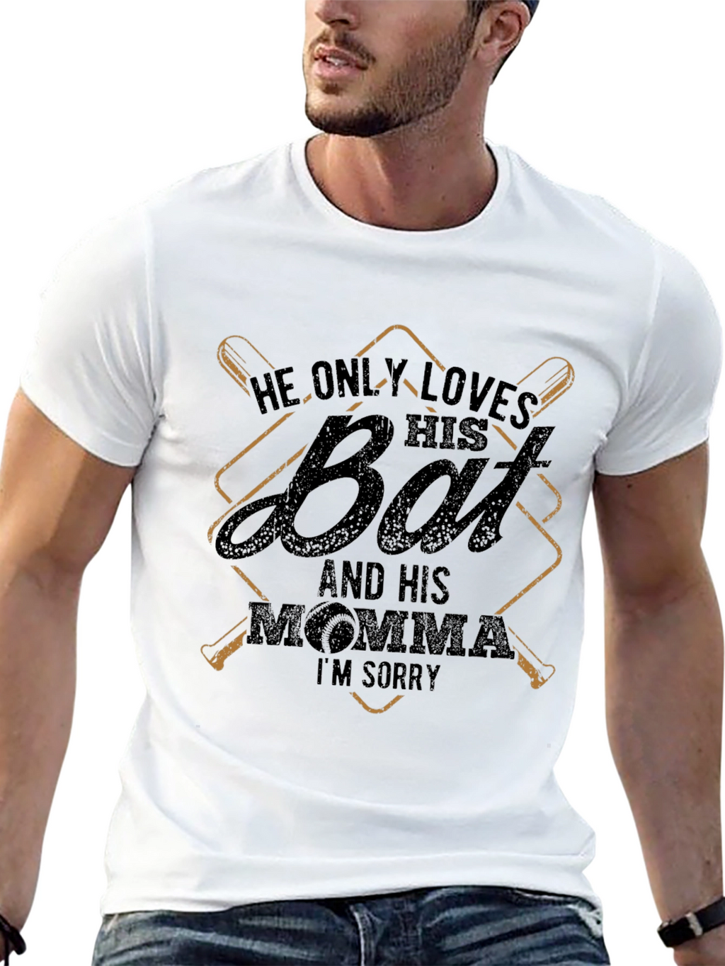 He Only Loves His Bat Funny T-Shirt
